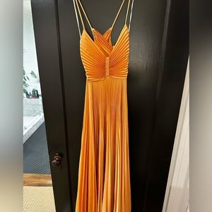 A.L.C. Aries Pleated Dress - tangerine